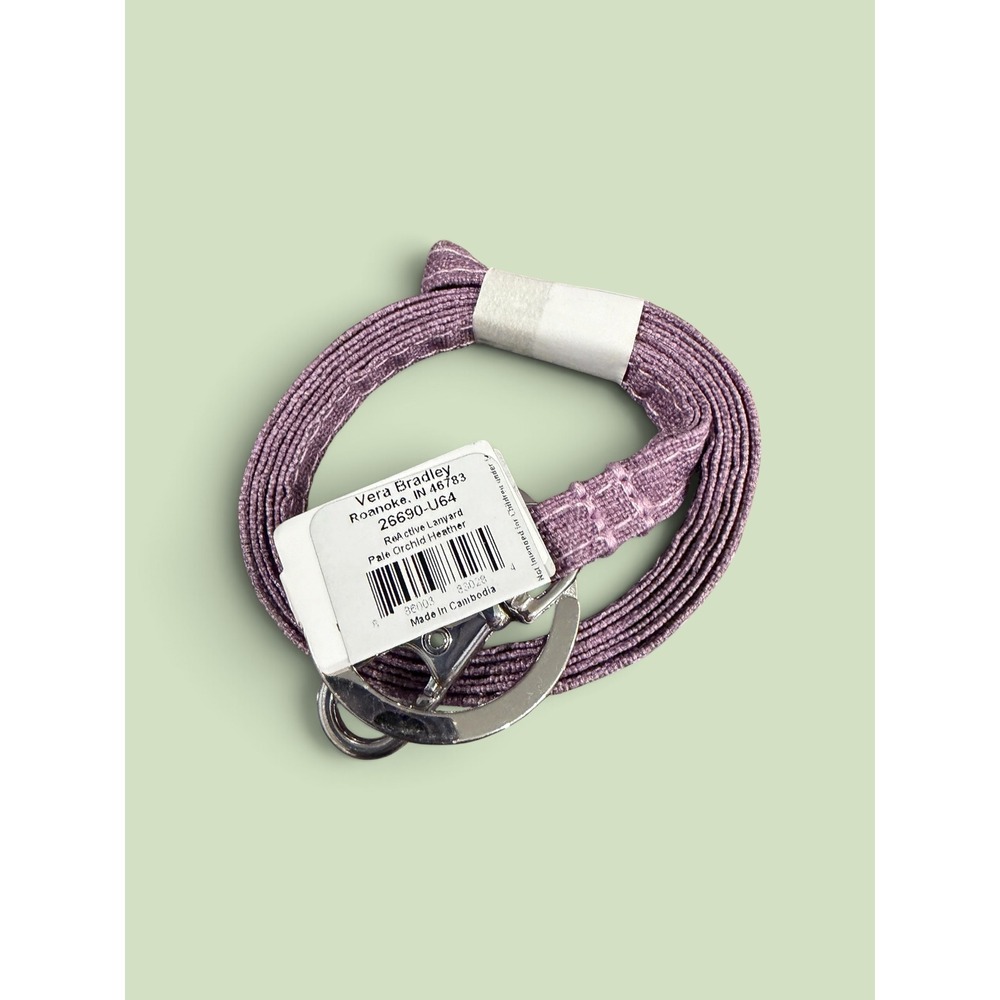 Vera Bradley ReActive Lanyard Pale Orchid Heather Purple ID Badge Key 26690-U64